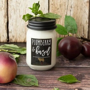 Milkhouse Candles PLUMBERRY & BASIL Mason Jar