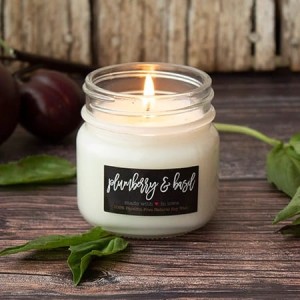Milkhouse Candles PLUMBERRY & BASIL Mini Mason
