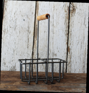 Milkhouse Candles 2 Cell Milkbottle Carrier with Wooden Handle