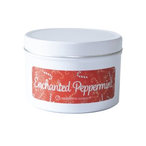 Milkhouse Candles ENCHANTED PEPPERMINT LE Christmas 5 oz White Tin