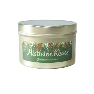 Milkhouse Candles MISTLETOE KISSES LE Christmas 5 oz Gold Tin